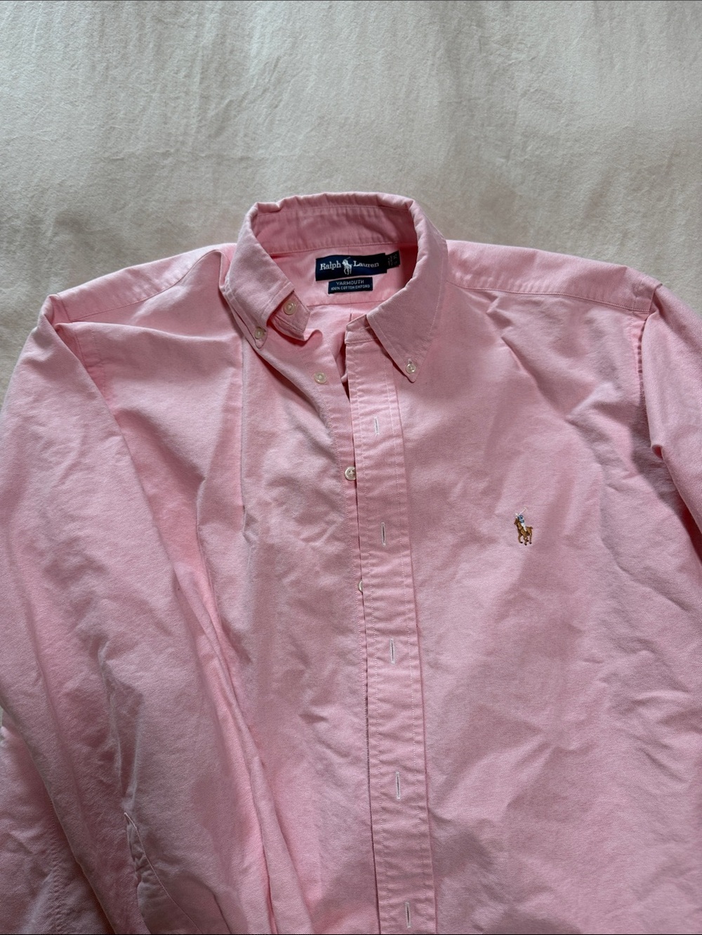 Ralph Lauren Men's Light Pink Button-Down Oxford Shirt